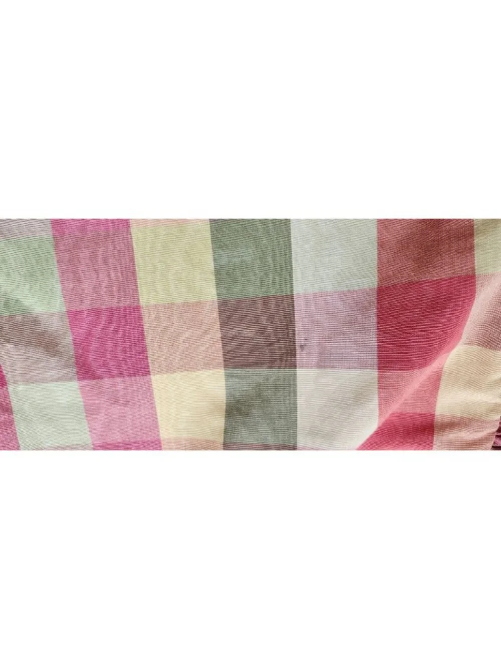2 Country Curtains Summerton Moire Plaid Rose Ruffle Euro Pillow Shams Set